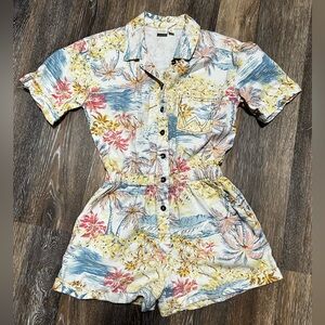 Wrangler Floral Jumpsuit - Blue, Yellow, Pink